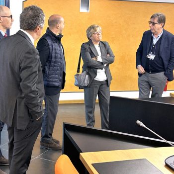 Prefetto e Vice Prefetto in aula multimediale di Eucentre