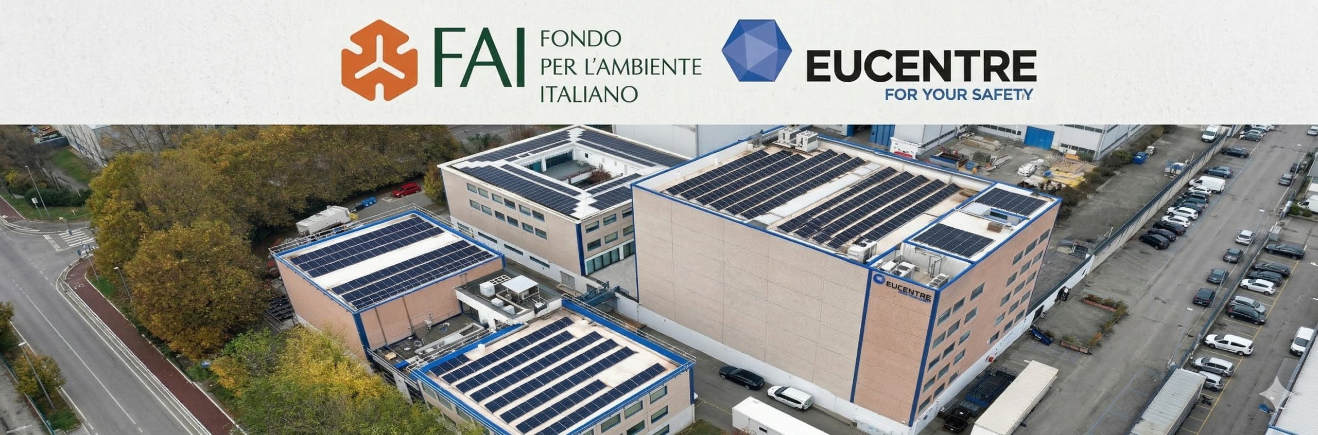anteprima immagine Eucentre vista dall'alto, con i loghi FAI ed Eucentre
