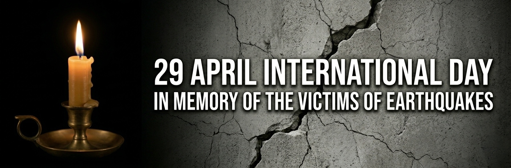 29 April Banner about the International Day In Memory Of the Victims of Earthquakes